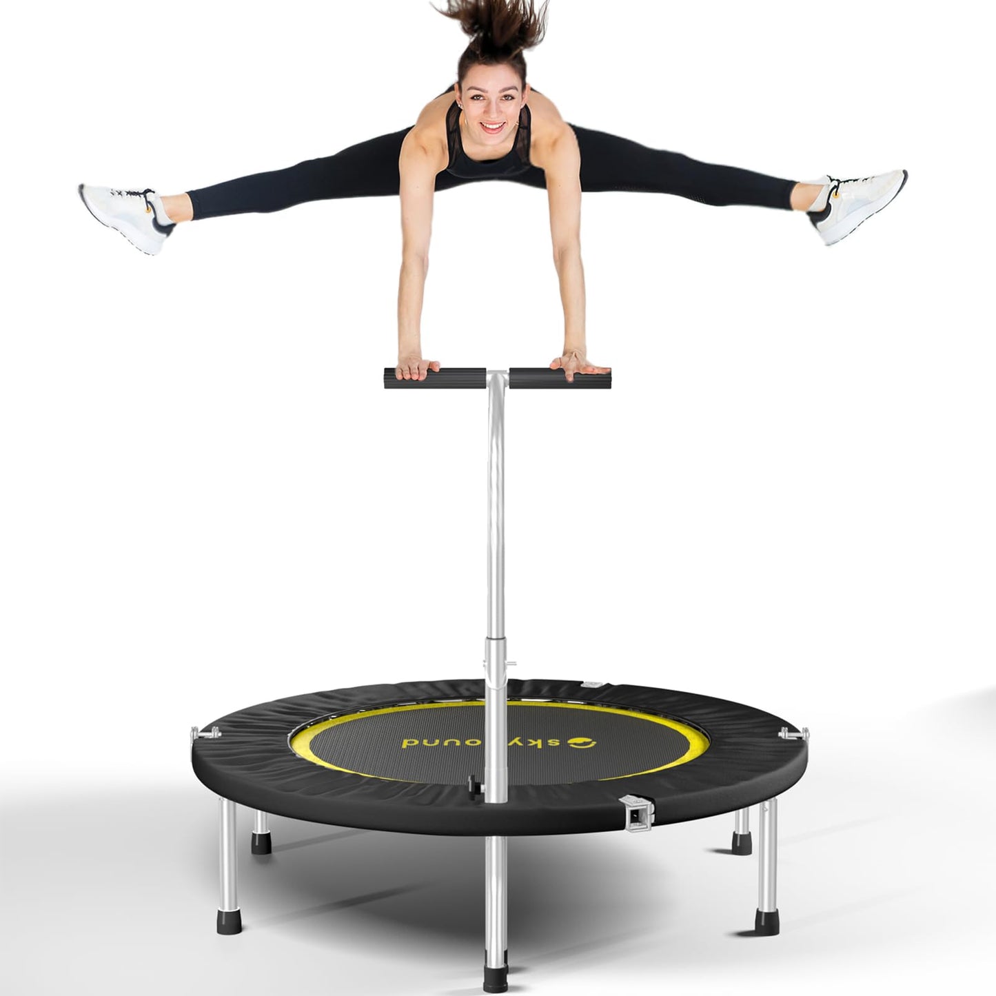 SkyBound Mini Trampoline Rebounder with Adjustable T-Bar Handle