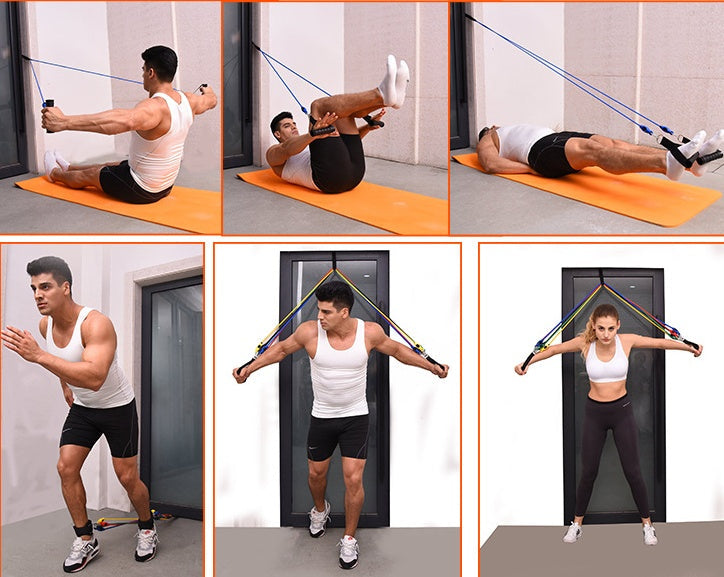 Resistance Band Set with Handles and Ankle Straps